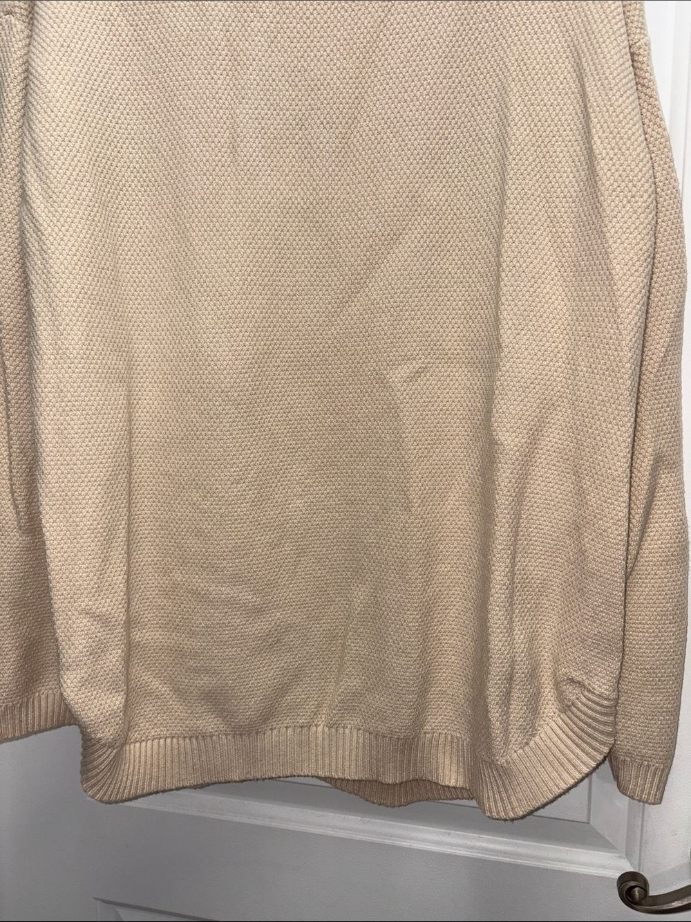 LEANI Beige Textured Knit Crew Neck Sweater XL Women’s Oversized Hi-Low Hem - Picture 5 of 9